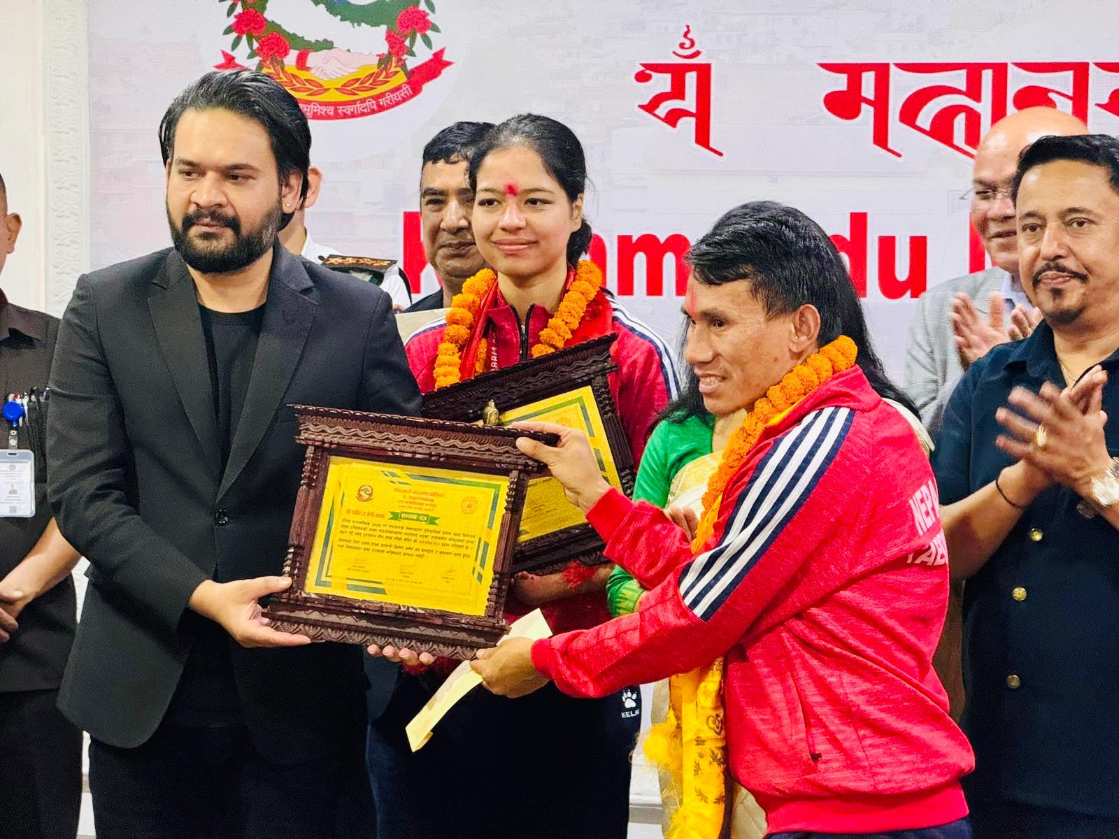 Update Image of Received an honor from Balendra Shah, Mayor of Kathmandu Metropolitan City, on September 4, 2024.